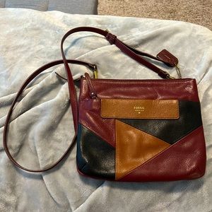 Fossil Leather Adjustable Crossbody Purse